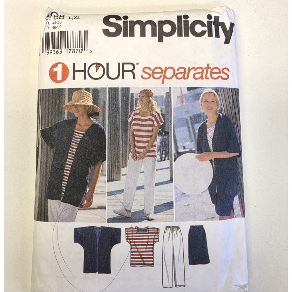 Simplicity #9515 1 Hour Separates Size BB= L, XL Jacket Top Skirt Pants